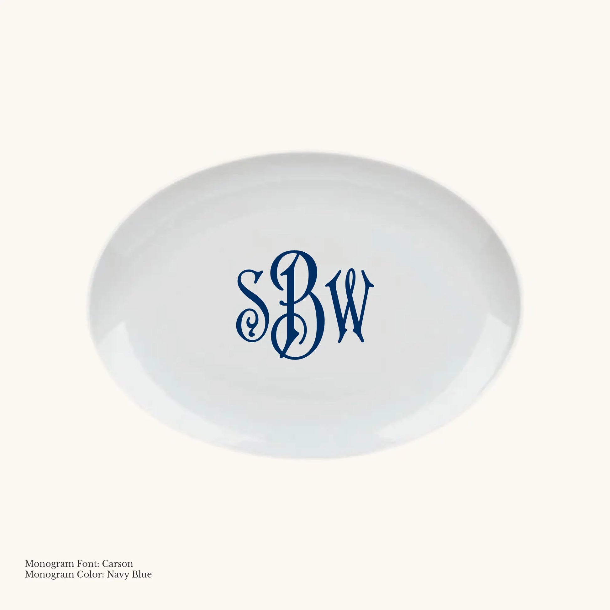 Chic Oval Platter, 12 5/8" - Custom Monogram Faust Heirlooms
