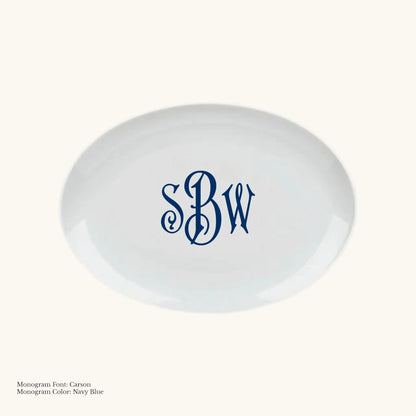 Chic Oval Platter, 12 5/8" - Custom Monogram Faust Heirlooms