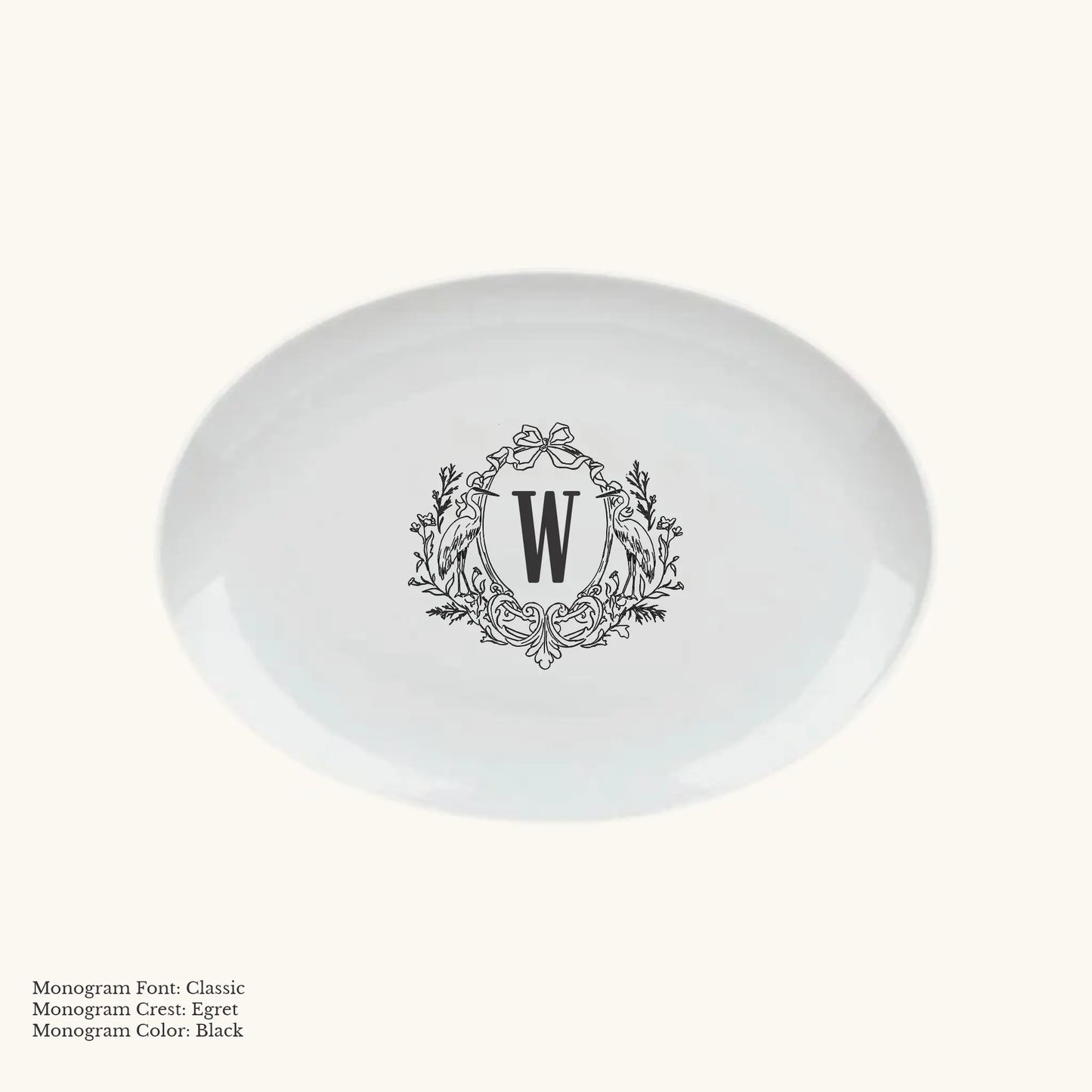 Chic Oval Platter, 12 5/8" - Custom Monogram Faust Heirlooms