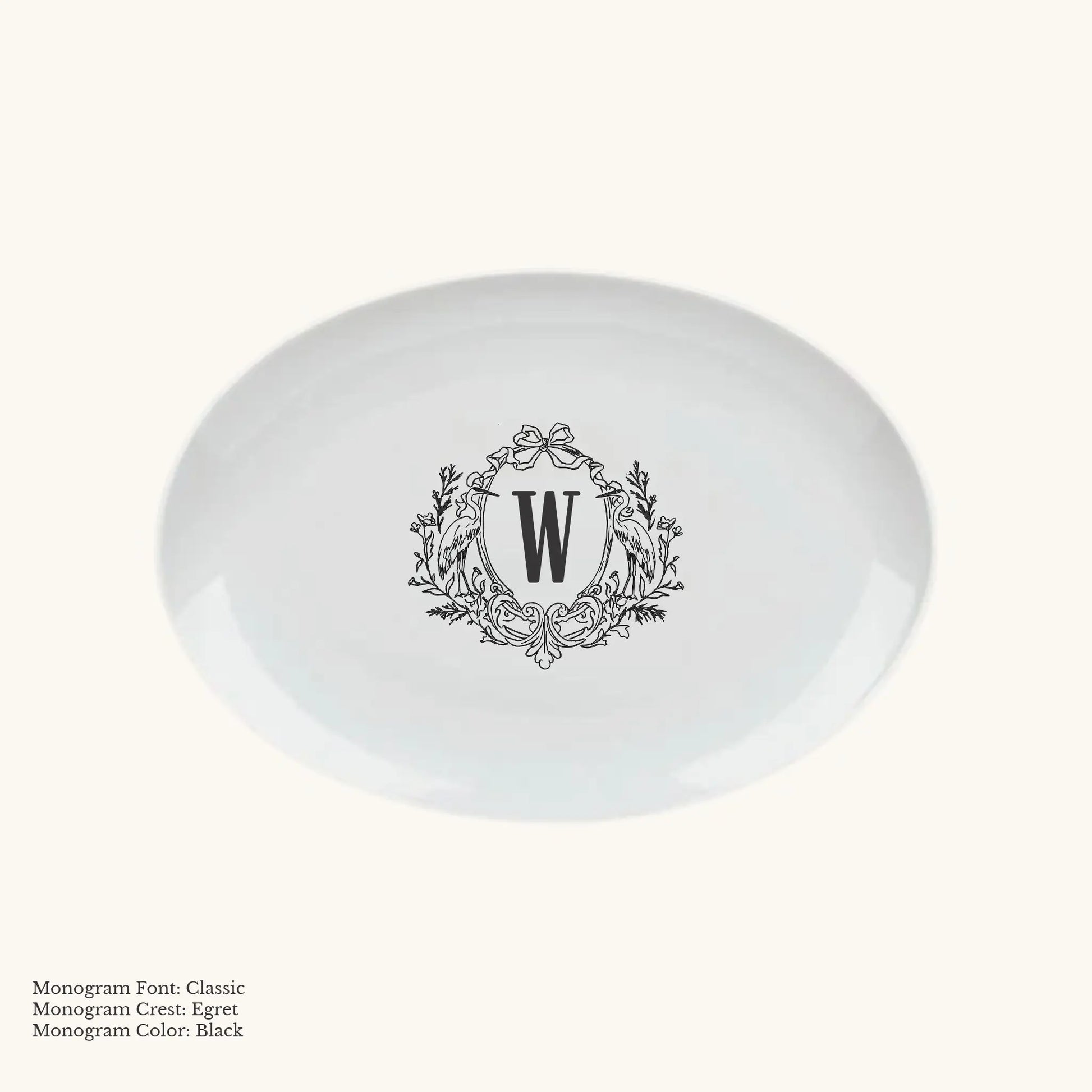 Chic Oval Platter, 12 5/8" - Custom Monogram Faust Heirlooms