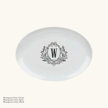 Chic Oval Platter, 12 5/8" - Custom Monogram Faust Heirlooms