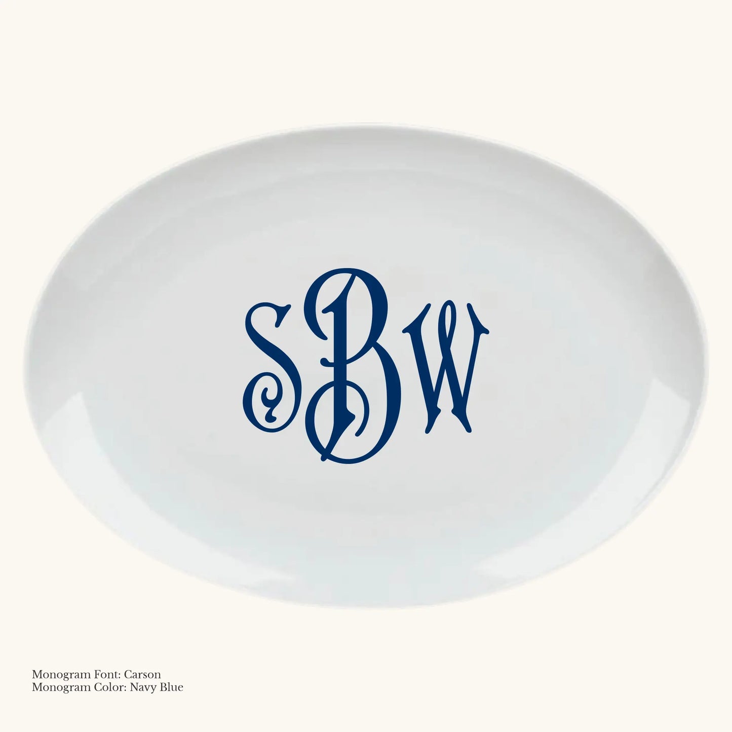 Chic Oval Platter, 16 1/2" - Custom Monogram Faust Heirlooms