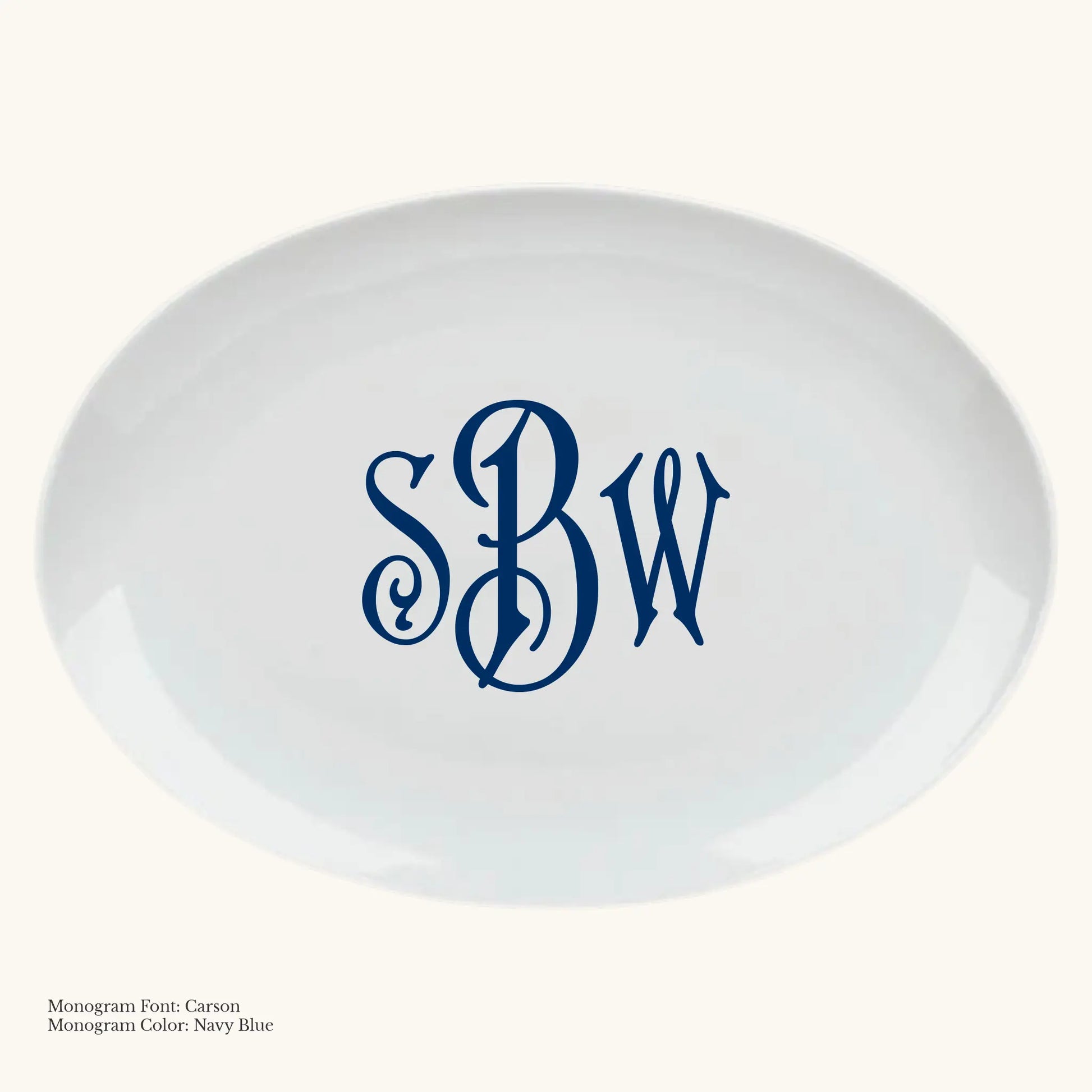 Chic Oval Platter, 16 1/2" - Custom Monogram Faust Heirlooms
