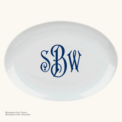 Chic Oval Platter, 16 1/2" - Custom Monogram Faust Heirlooms