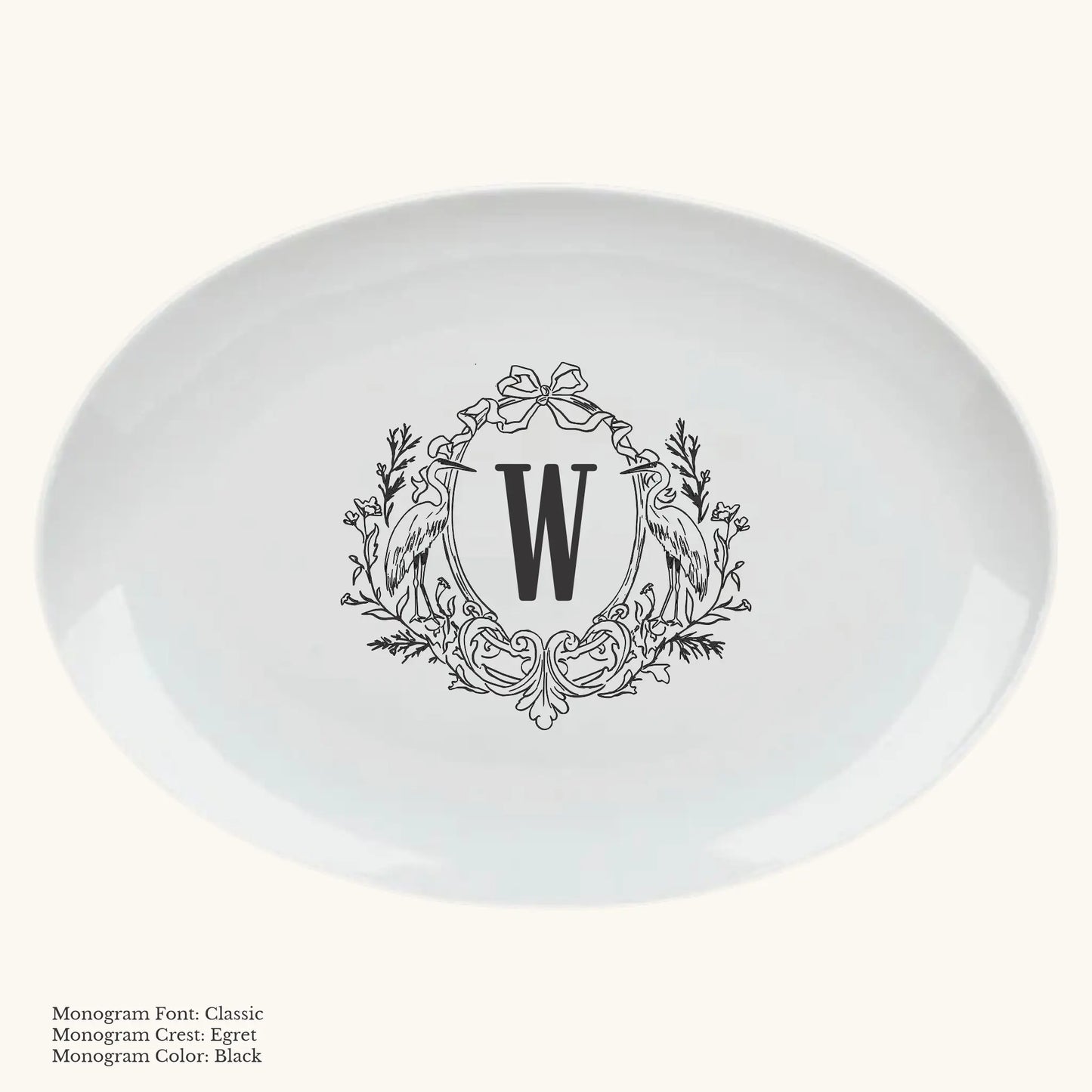 Chic Oval Platter, 16 1/2" - Custom Monogram Faust Heirlooms