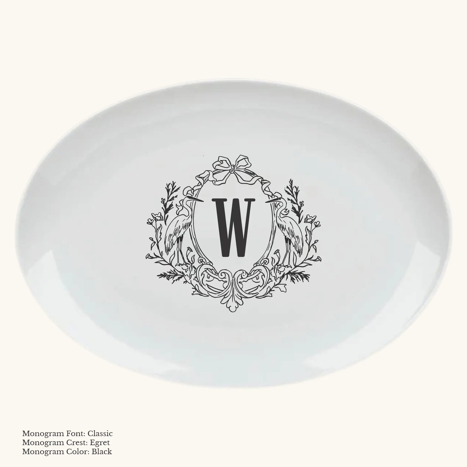 Chic Oval Platter, 16 1/2" - Custom Monogram Faust Heirlooms