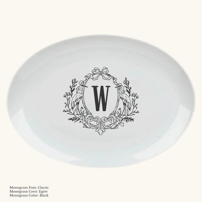Chic Oval Platter, 16 1/2" - Custom Monogram Faust Heirlooms