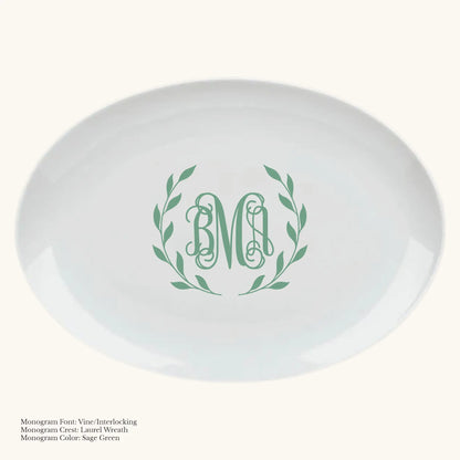 Chic Oval Platter, 16 1/2" - Custom Monogram Faust Heirlooms