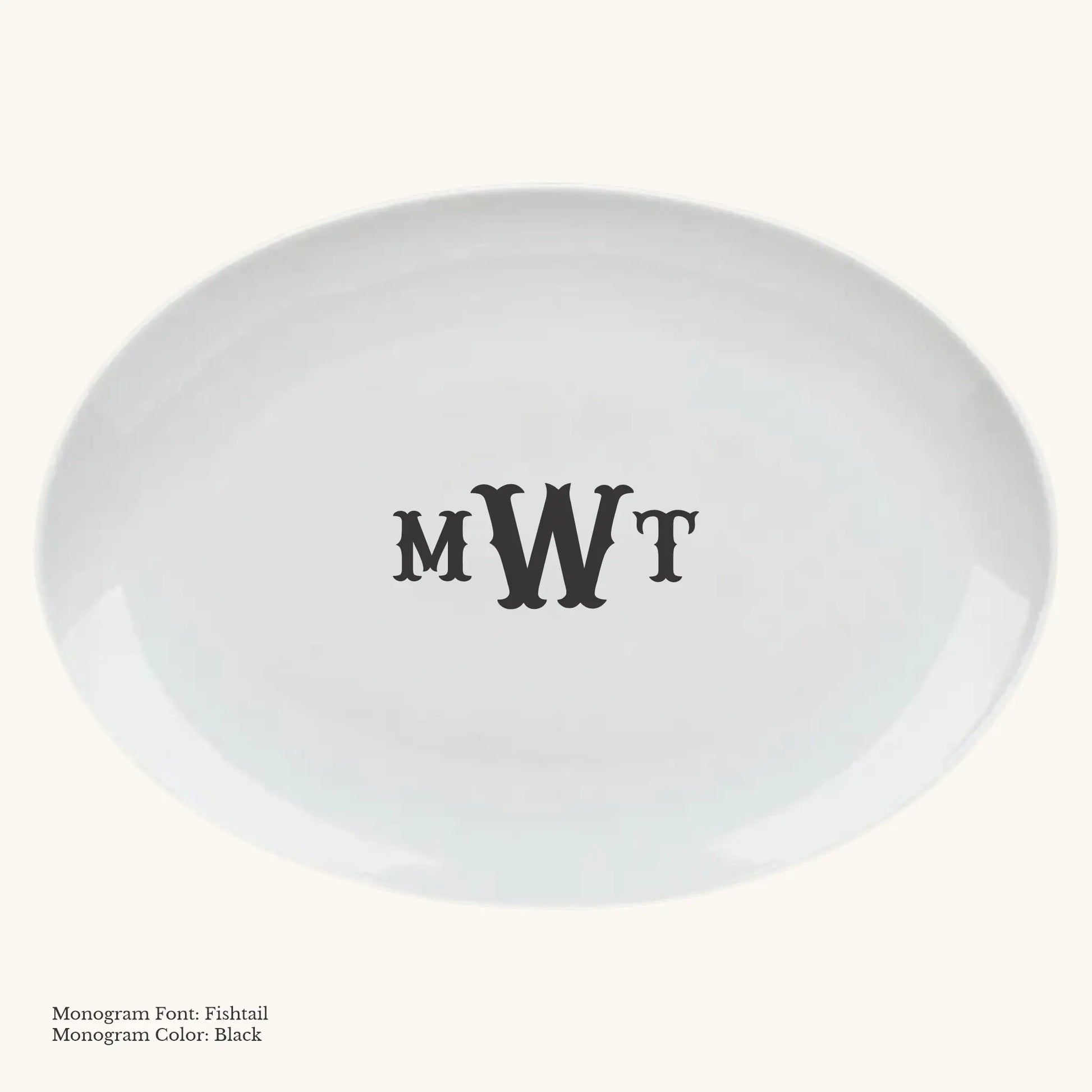 Chic Oval Platter, 16 1/2" - Custom Monogram Faust Heirlooms