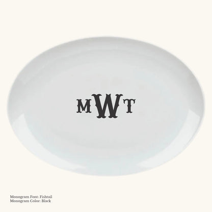 Chic Oval Platter, 16 1/2" - Custom Monogram Faust Heirlooms