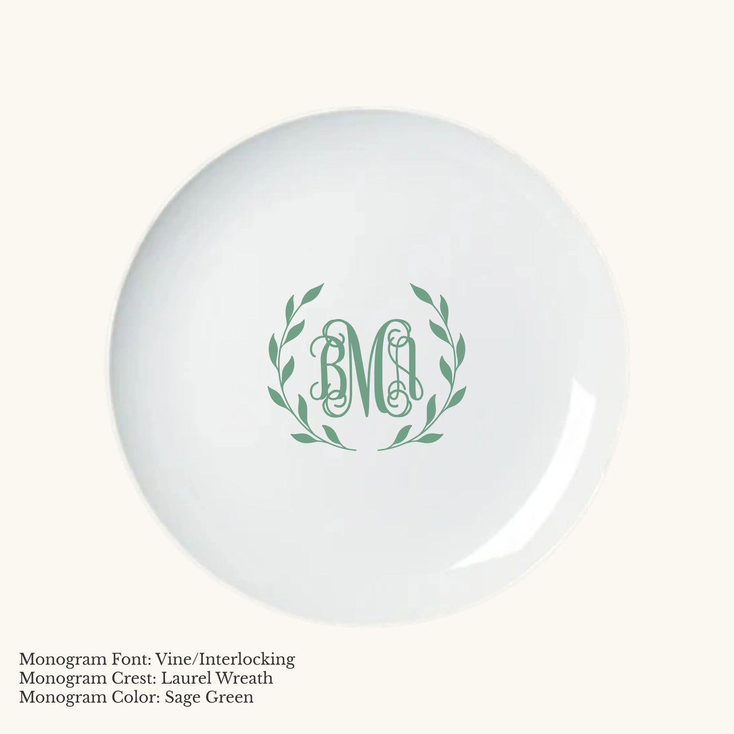 Chic Salad Plate, 8 3/8" - Custom Monogram Faust Heirlooms