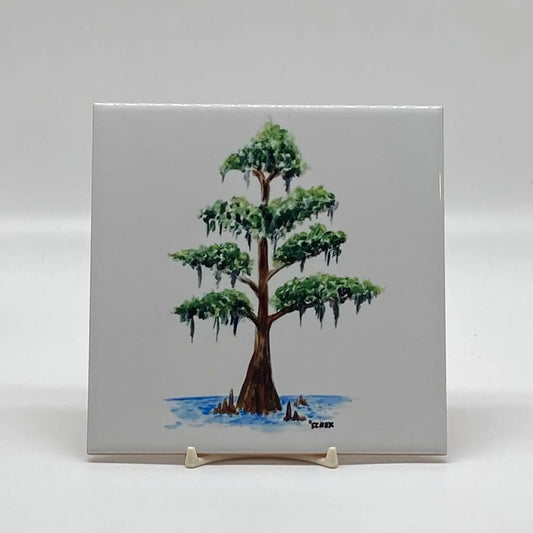 Cypress Tree Square Trivet, 6" JD & Company