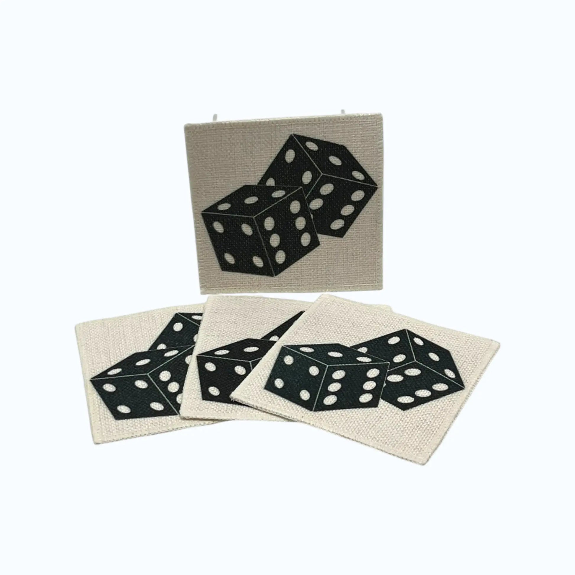 Dice Coasters (set of 4, linen fabric) Jane & Lizzee