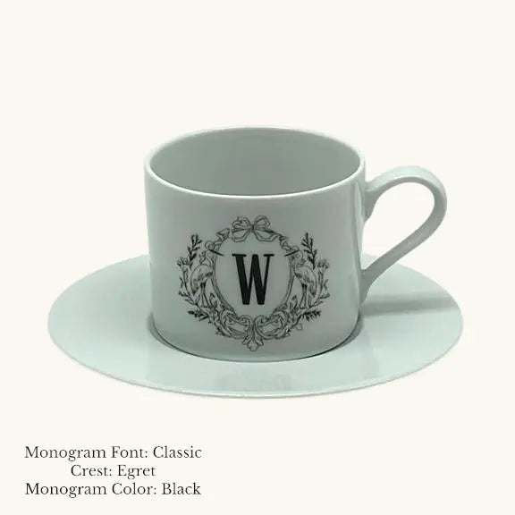Divine Cup & Saucer - Custom Monogram Jane & Lizzee