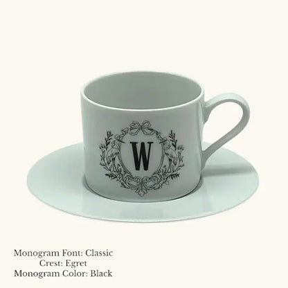 Divine Cup & Saucer - Custom Monogram Jane & Lizzee