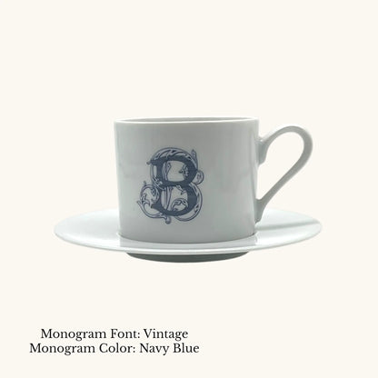 Divine Cup & Saucer - Custom Monogram Jane & Lizzee