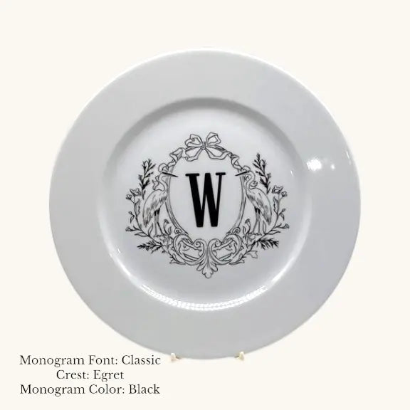 Divine Dinner Plate, 10 1/2" - Custom Monogram Jane & Lizzee