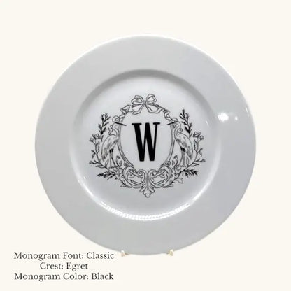 Divine Dinner Plate, 10 1/2" - Custom Monogram Jane & Lizzee