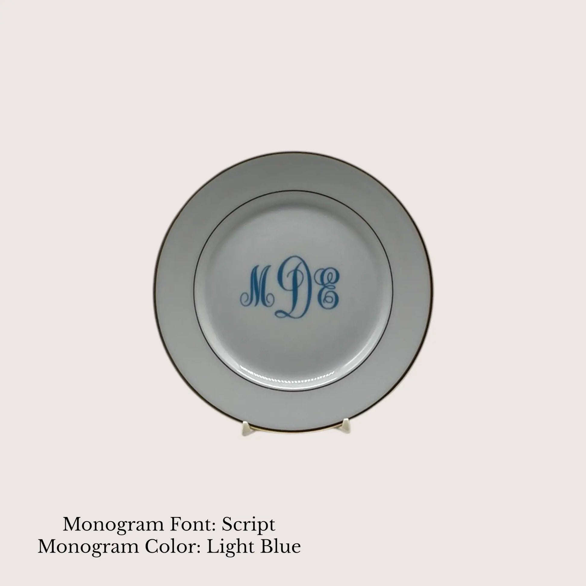 Divine Gold Banded Bread & Butter Plate, 6 1/2" - Custom Monogram Jane & Lizzee