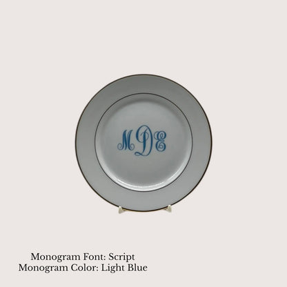 Divine Gold Banded Bread & Butter Plate, 6 1/2" - Custom Monogram Jane & Lizzee