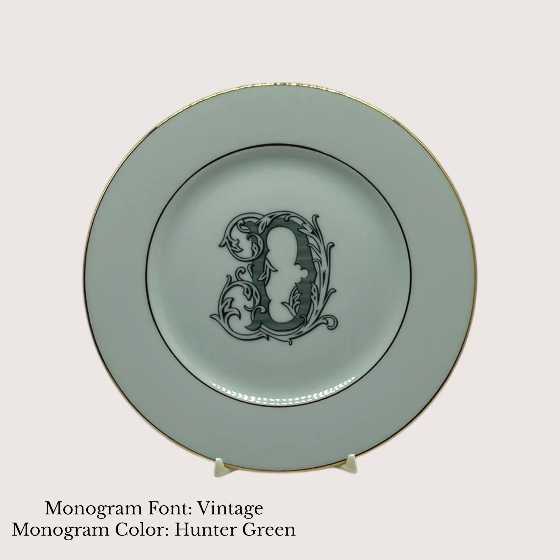 Divine Gold Banded Bread & Butter Plate, 6 1/2" - Custom Monogram Jane & Lizzee