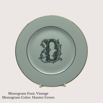 Divine Gold Banded Bread & Butter Plate, 6 1/2" - Custom Monogram Jane & Lizzee
