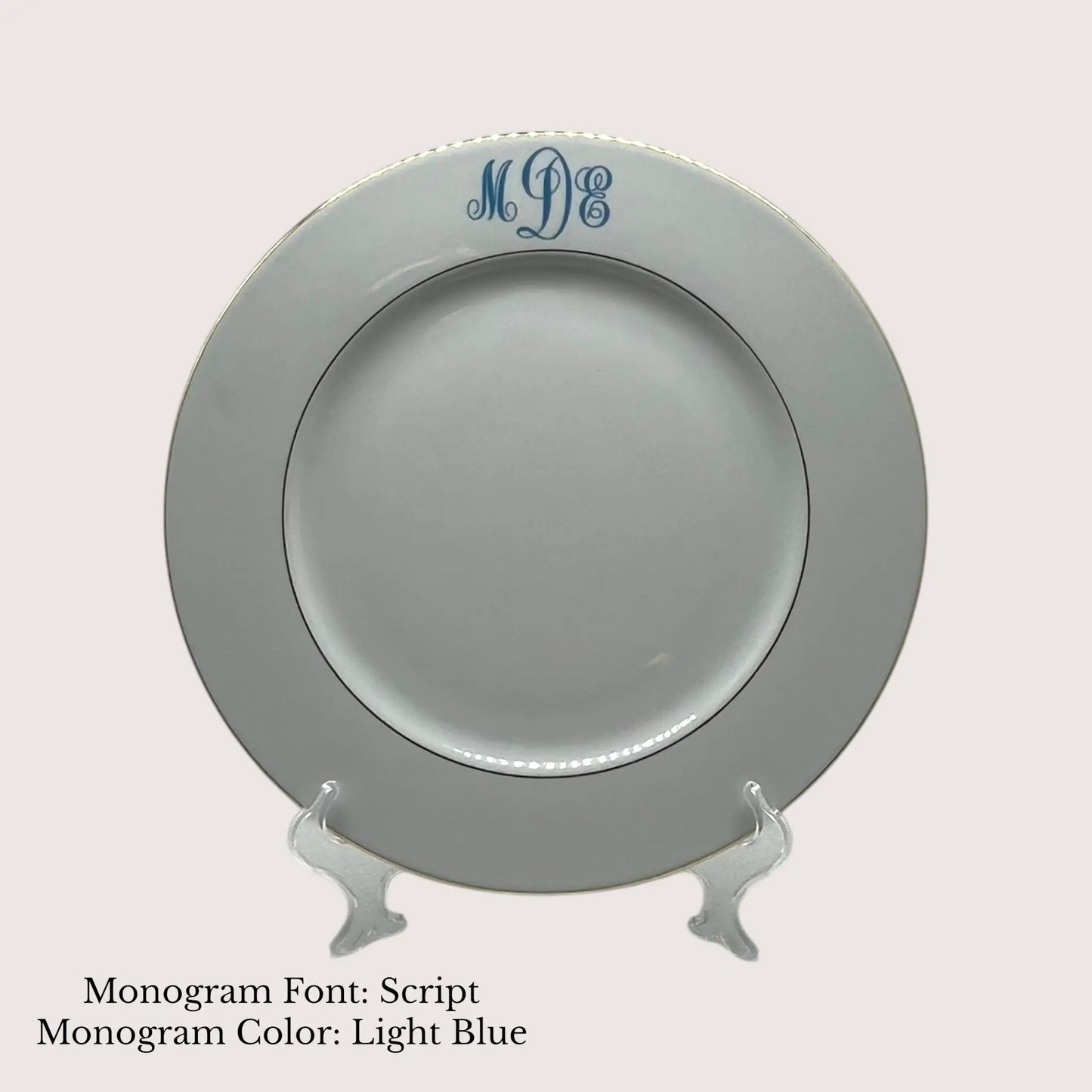 Divine Gold Banded Charger, 12 1/2" - Custom Monogram Jane & Lizzee