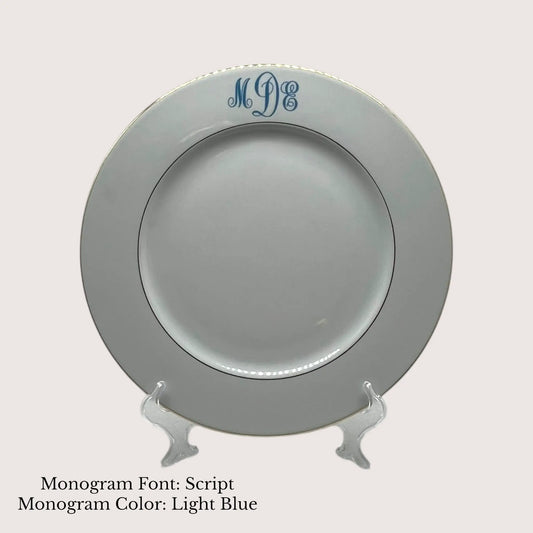 Divine Gold Banded Charger, 12 1/2" - Custom Monogram Jane & Lizzee