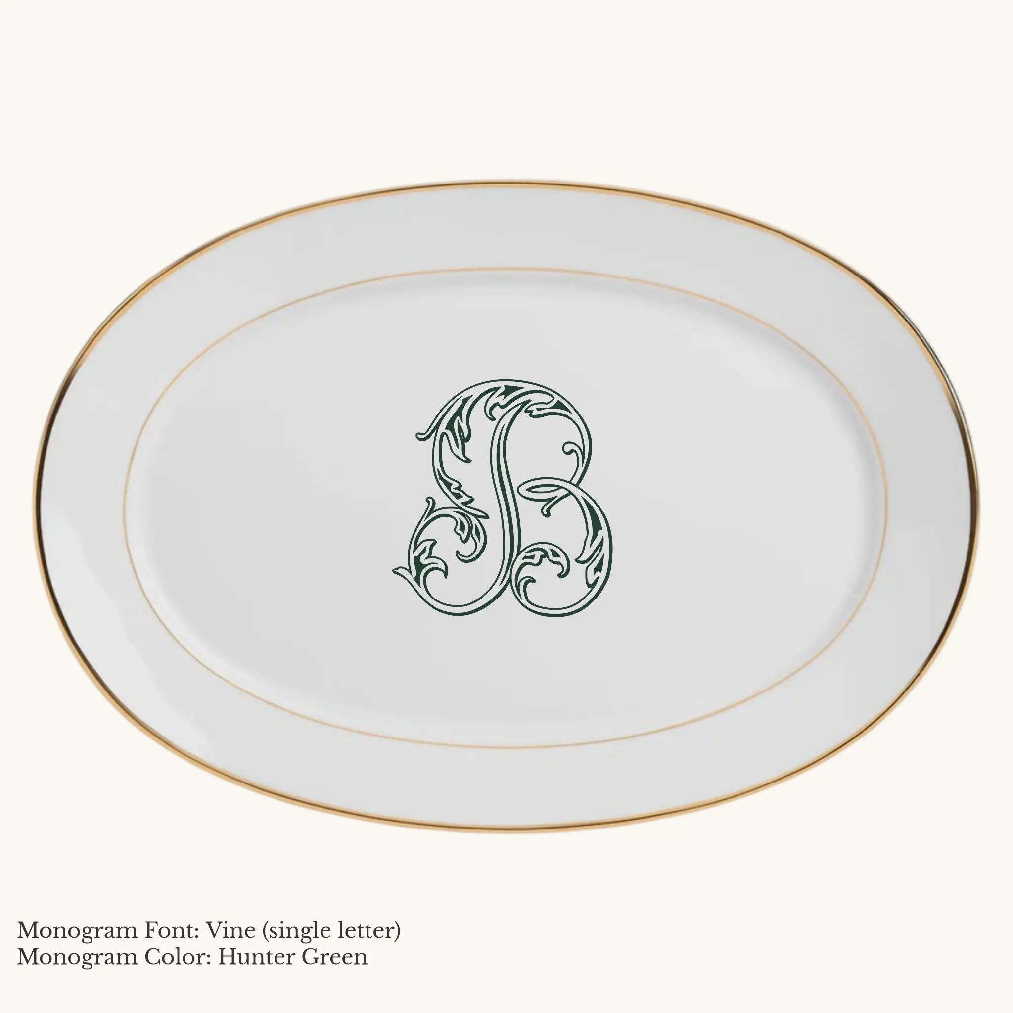 Divine Gold Banded Rim Platter, 14 7/8