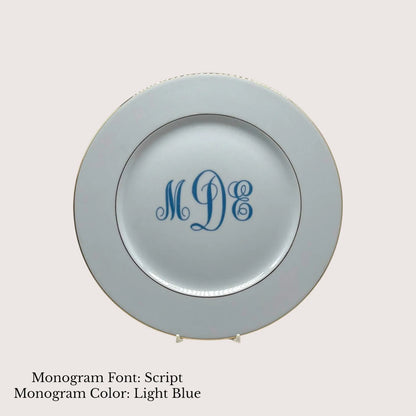Divine Gold Banded Salad Plate, 8.375" - Custom Monogram Jane & Lizzee