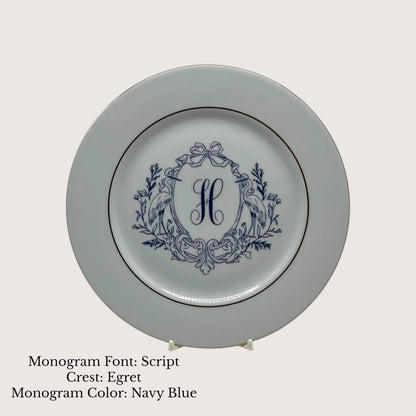 Divine Gold Banded Salad Plate, 8.375" - Custom Monogram Jane & Lizzee