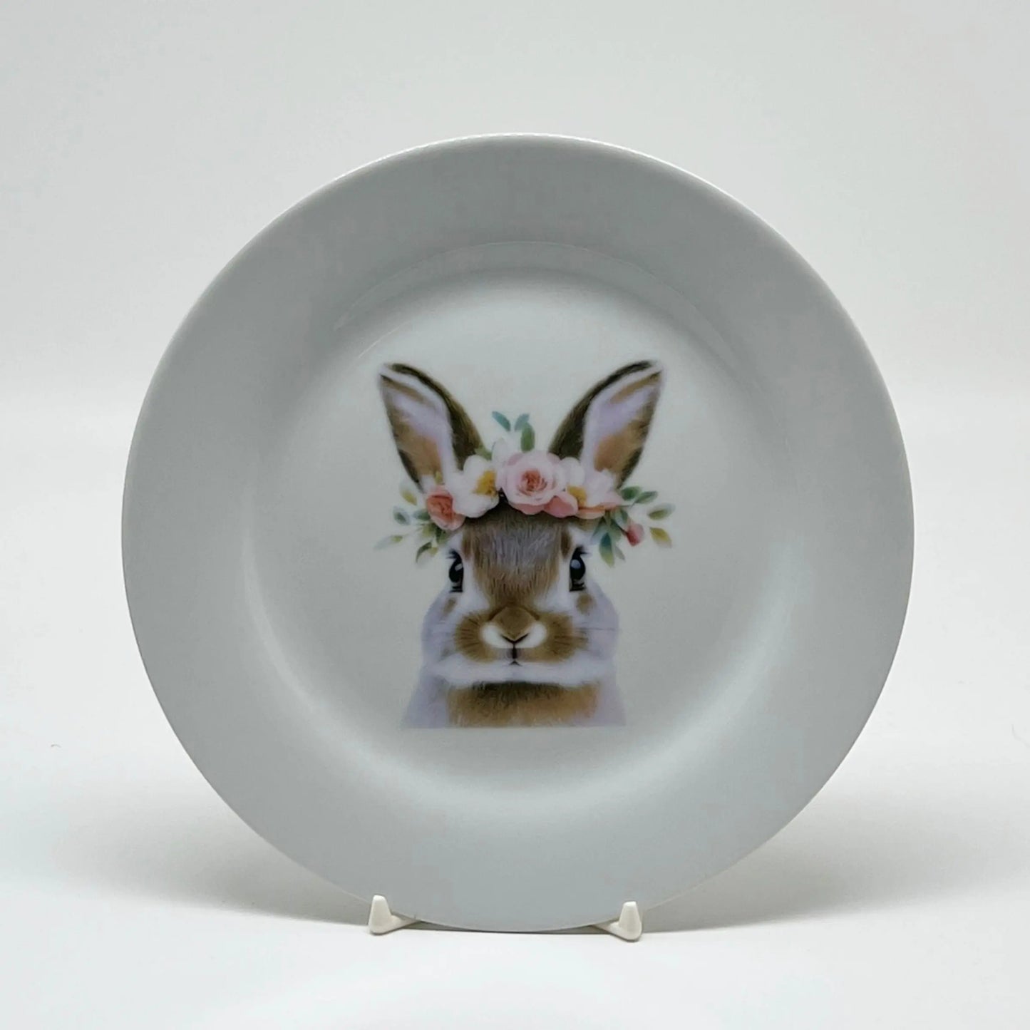 Easter Bunny Salad Plate, 7 1/2" (bunny with flowers) Faust Heirlooms