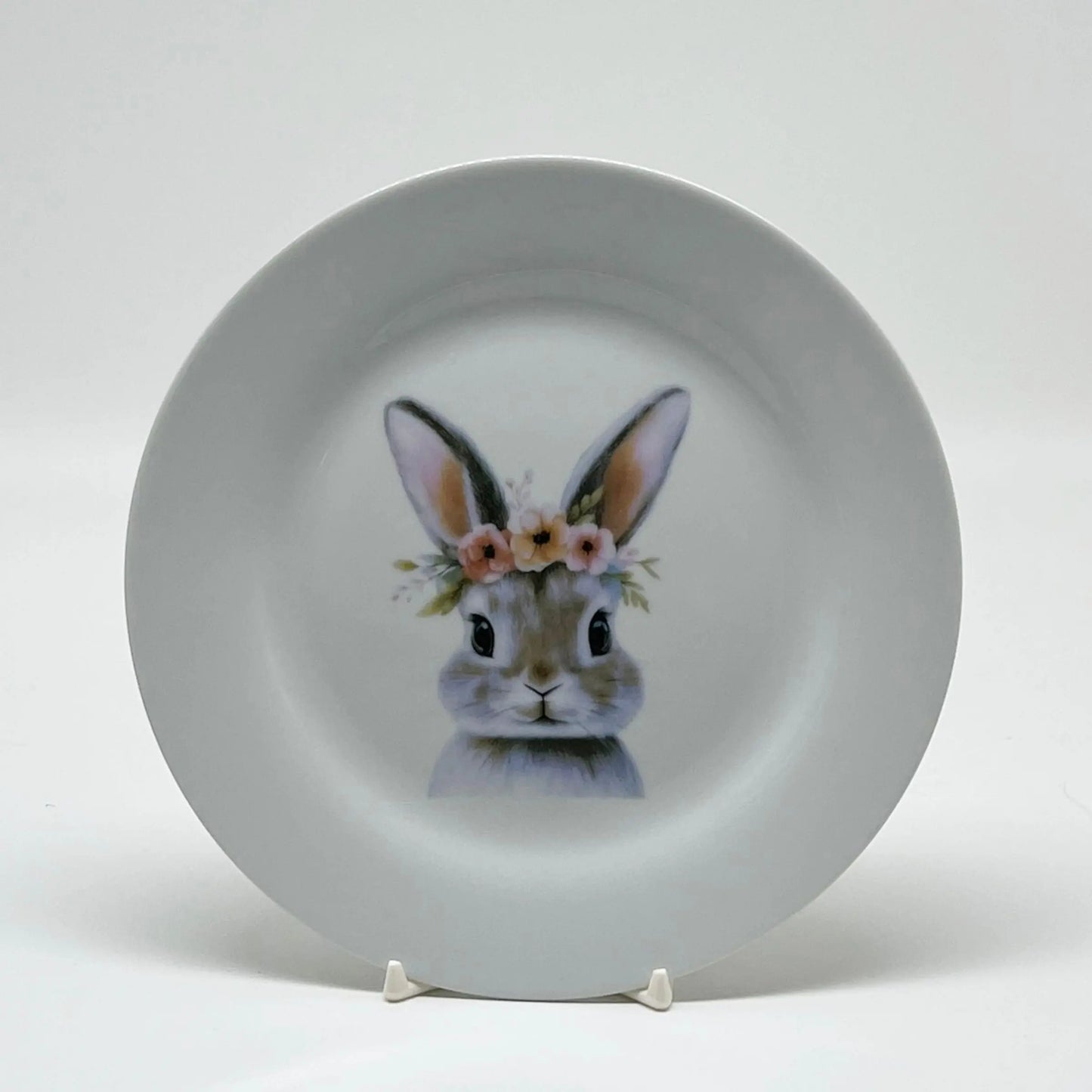 Easter Bunny Salad Plate, 7 1/2" (bunny with flowers) Faust Heirlooms