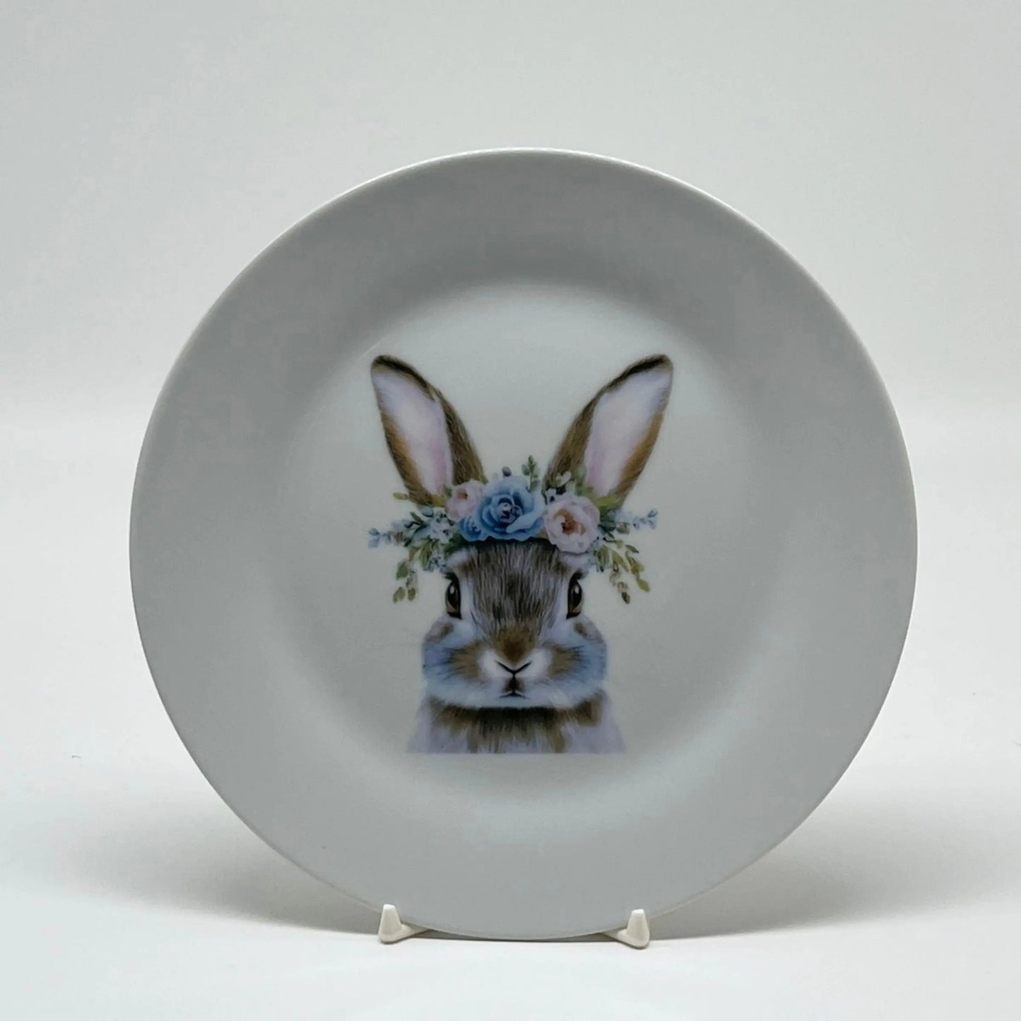 Easter Bunny Salad Plate, 7 1/2" (bunny with flowers) Faust Heirlooms