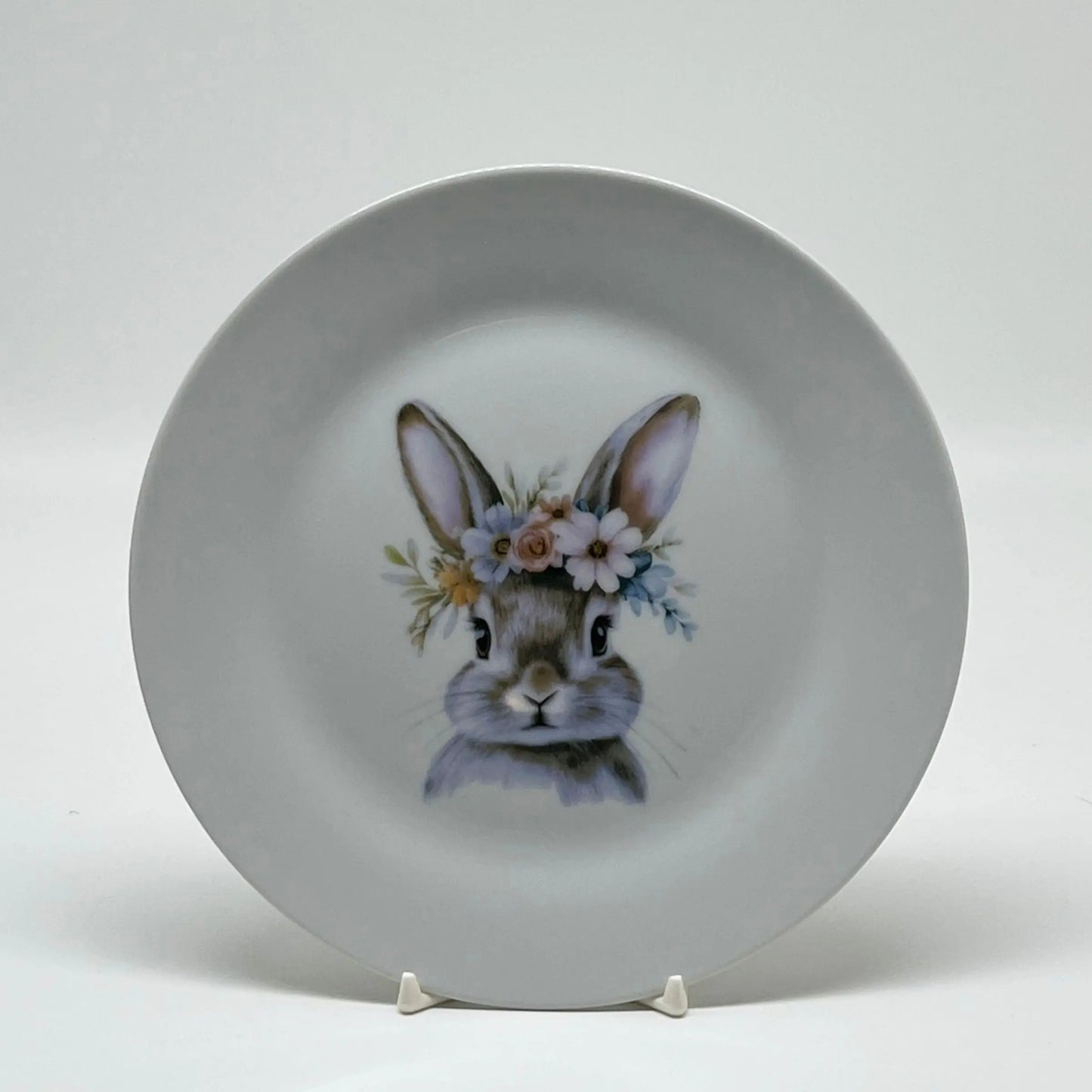Easter Bunny Salad Plate, 7 1/2" (bunny with flowers) Faust Heirlooms