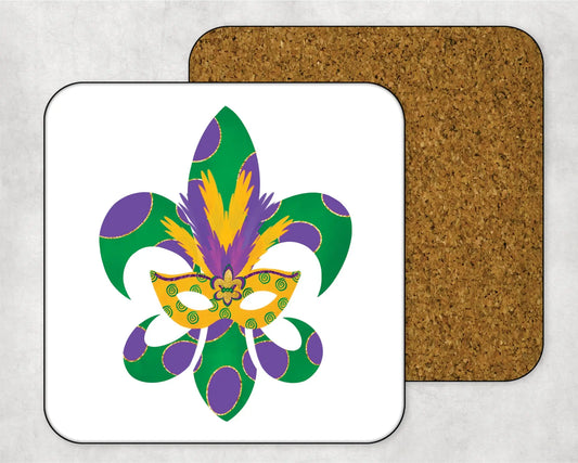 Fleur de Lis with Mask Coaster JD & Company