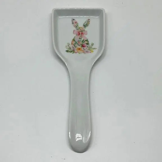 Floral Easter Bunny Spoon Rest Faust Heirlooms