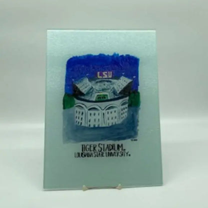LSU Tiger Stadium Glass Cutting Board