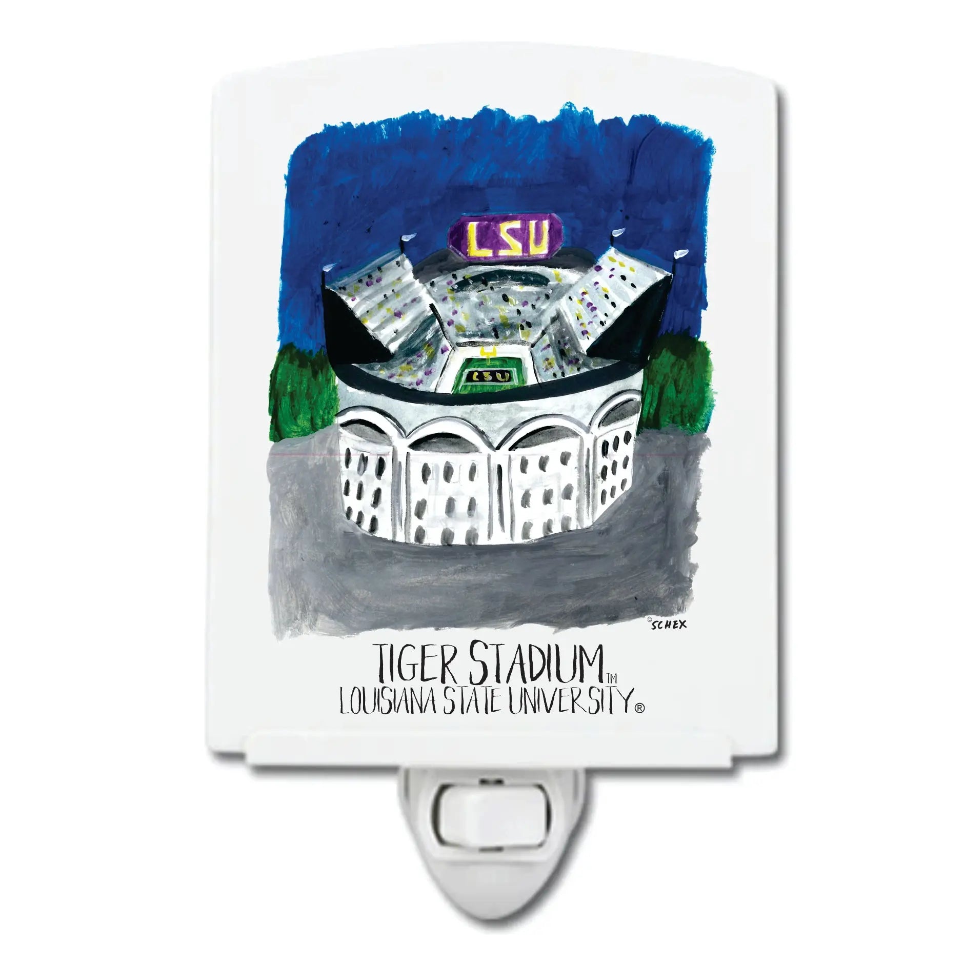 LSU Tiger Stadium Night Light