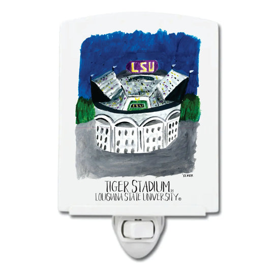 LSU Tiger Stadium Night Light