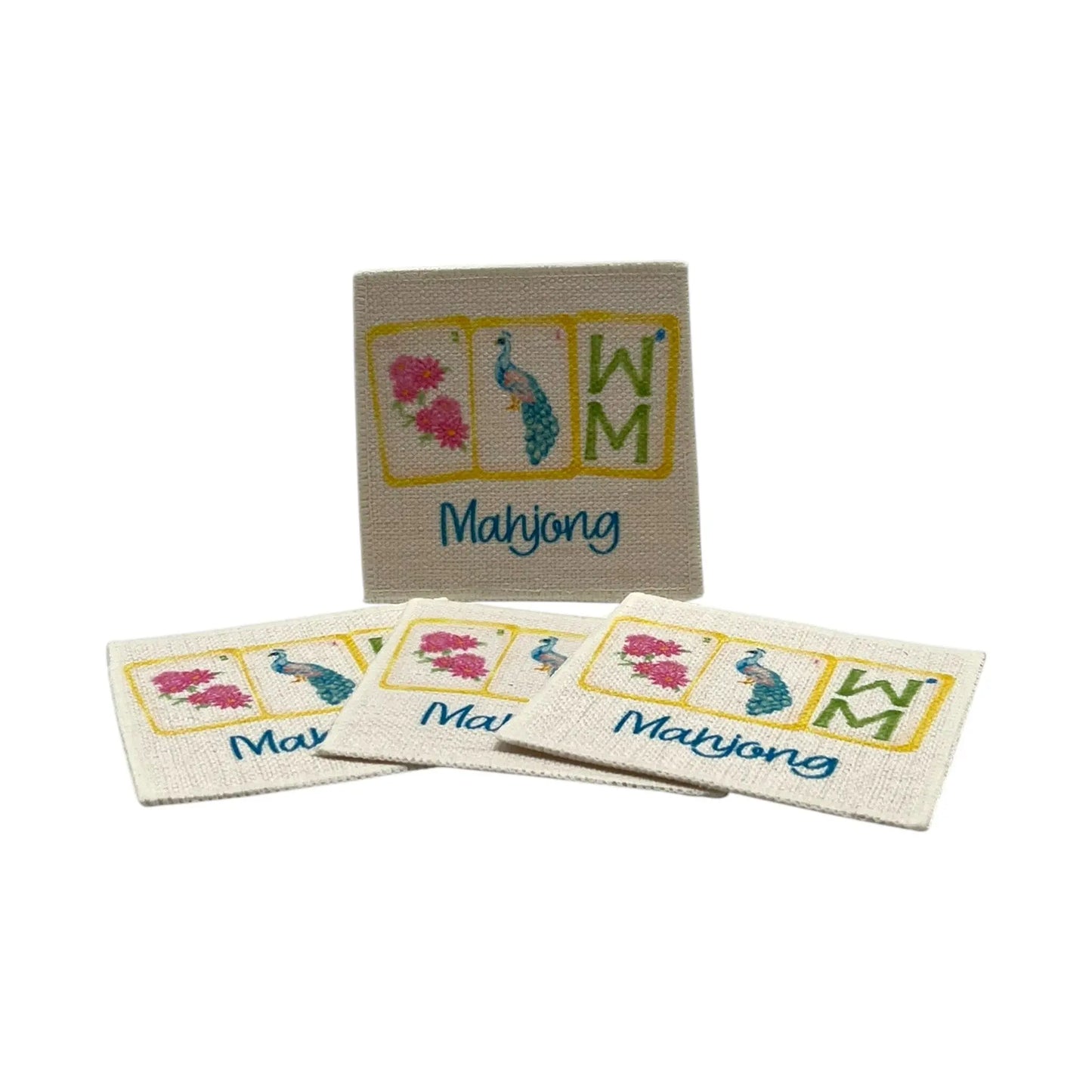 Mahjong Coasters (set of 4, linen fabric) Jane & Lizzee