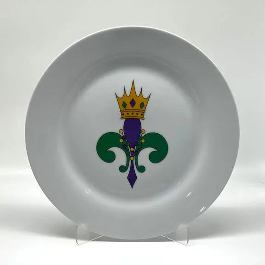 Mardi Gras Fleur de Lis Plate, 10 1/2" JD & Company