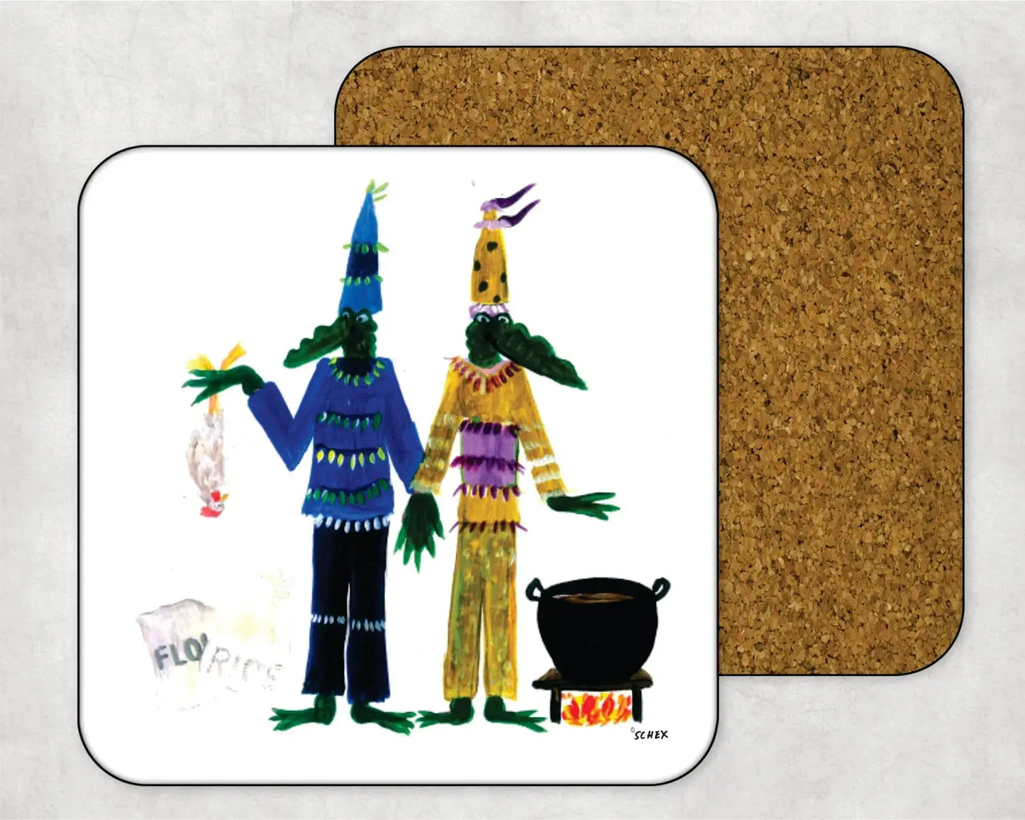 Courir de Mardi Gras Gators Coaster JD & Company