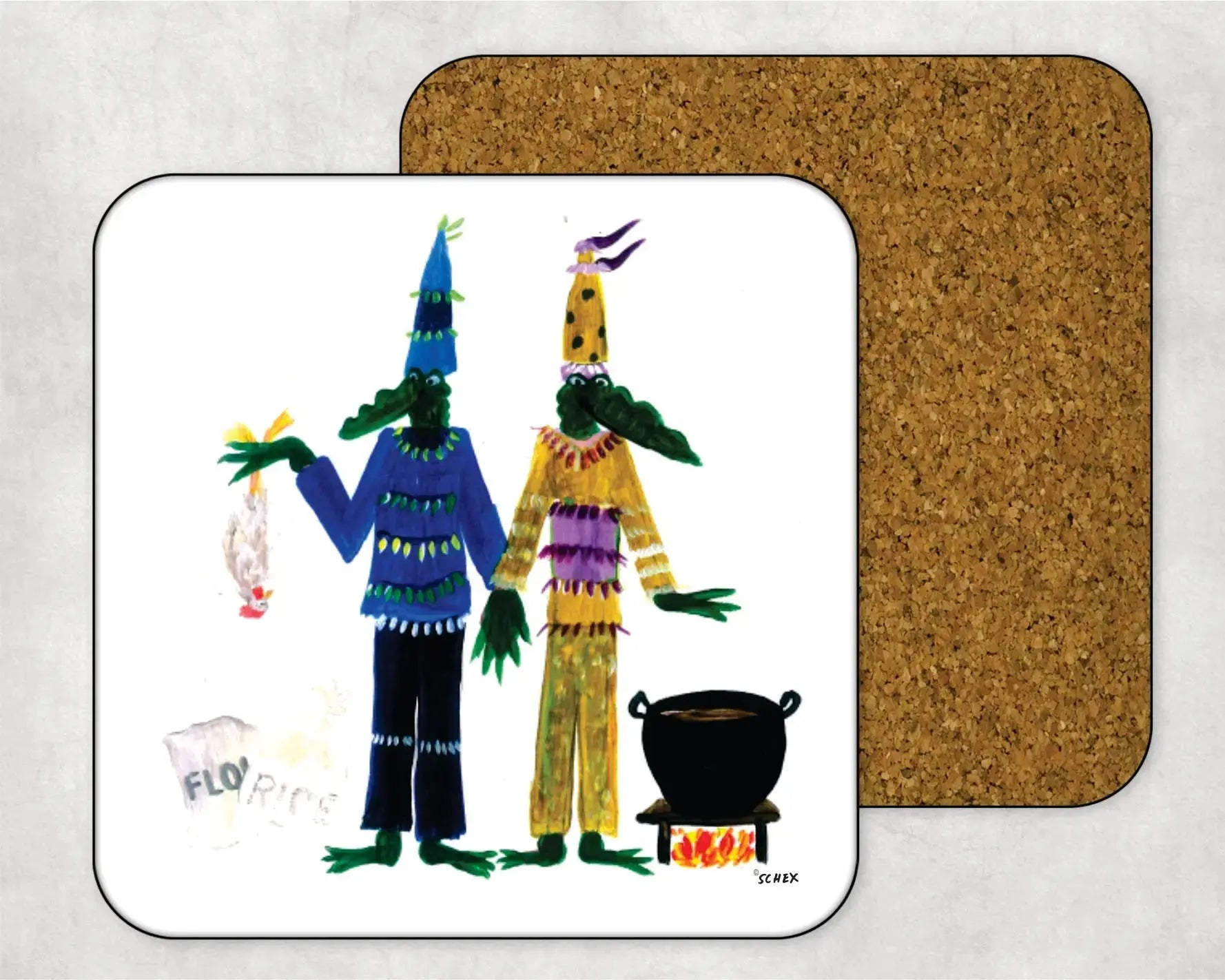 Courir de Mardi Gras Gators Coaster JD & Company