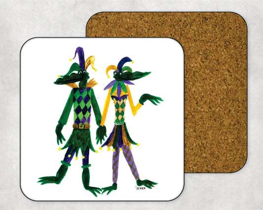 Jesters Mardi Gras Gators Coaster JD & Company