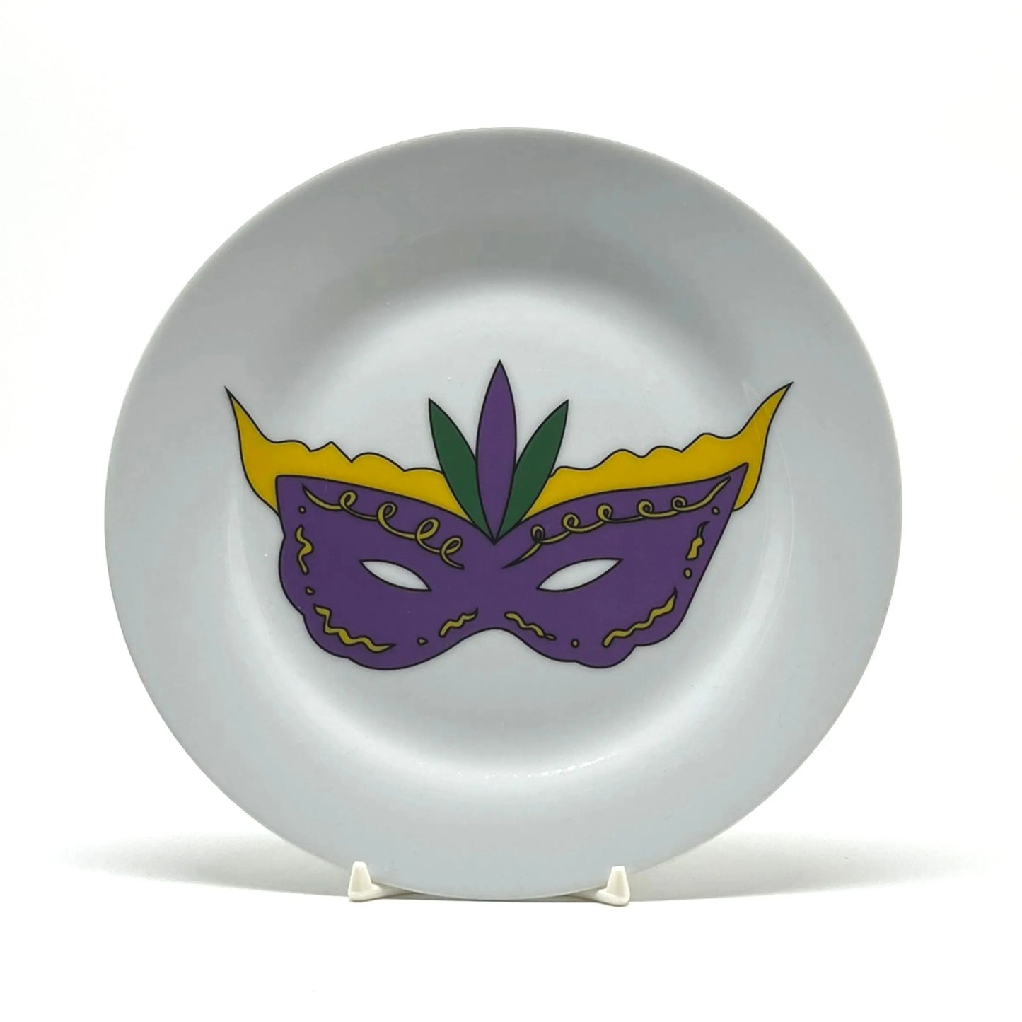 Mardi Gras Mask Salad Plate, 7 1/2" JD & Company