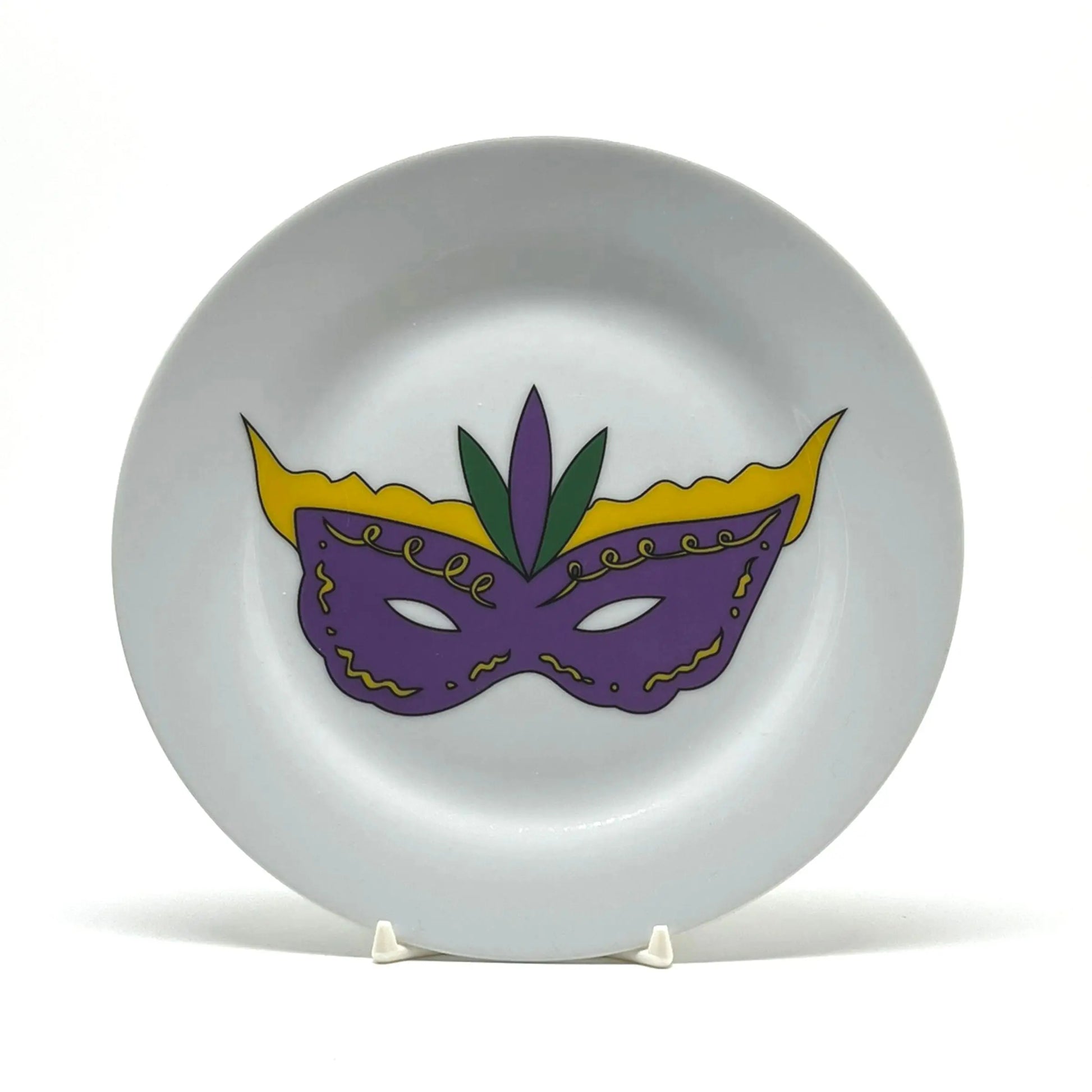 Mardi Gras Mask Salad Plate, 7 1/2" JD & Company
