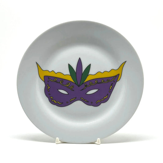 Mardi Gras Mask Salad Plate, 7 1/2" JD & Company