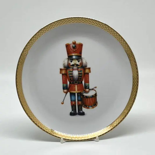 Nutcracker with Drum Porcelain Plate, 8" Jane & Lizzee