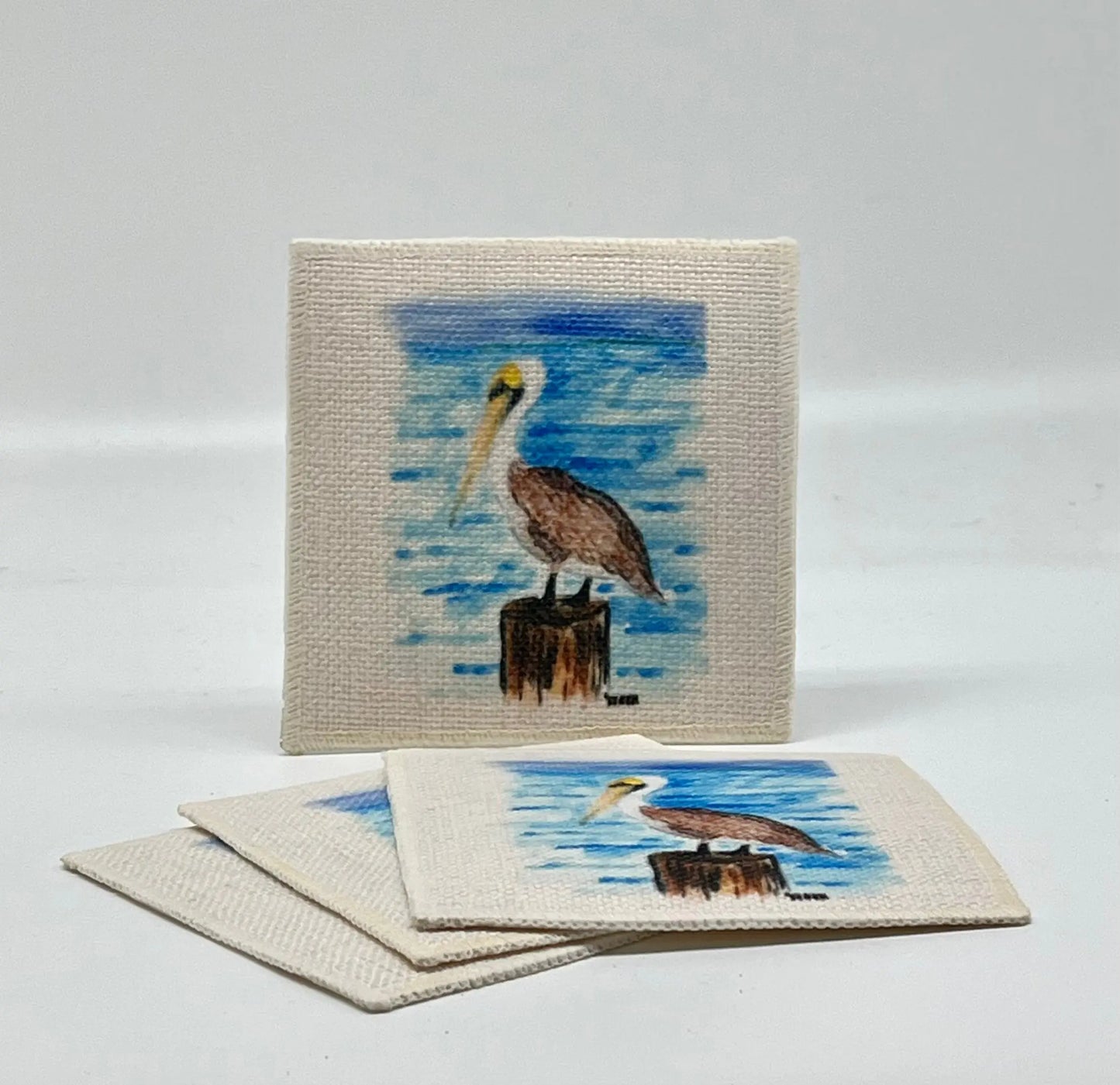 Pelican Linen Coasters (set of 4) JD & Company